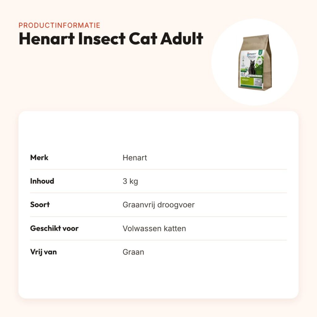 Henart Insect kattenvoer Cat Adult 3 kg – graanvrij, met eierschaalmembraan – productinformatie