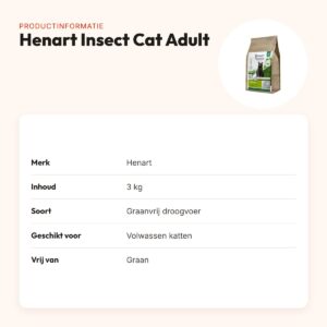 Henart Insect kattenvoer Cat Adult 3 kg – graanvrij, met eierschaalmembraan – productinformatie