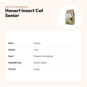 Henart Insect kattenvoer Cat Senior 3 kg – graanvrij – productinformatie
