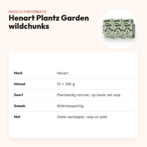 Henart Plantz Garden Goodness hondenvoer wildvleesachtige chunks 10 x 380 g – productinformatie