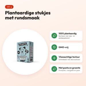 Henart Plantz hondenvoer Garden Goodness Beef-Like Chunks 380 g – voordelen