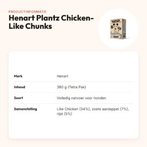 Henart Plantz hondenvoer Garden Goodness Chicken-Like Chunks 380 g – productinformatie