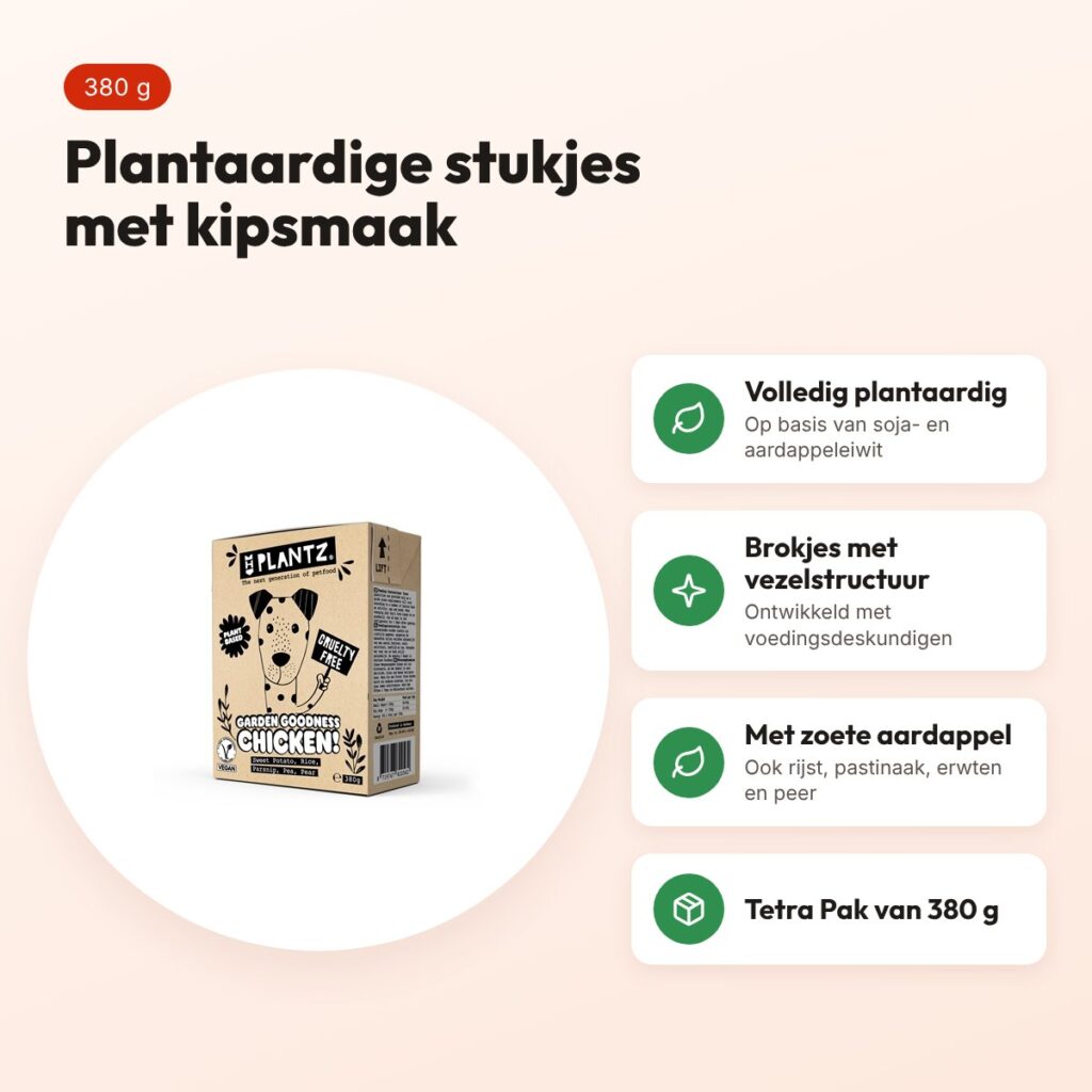 Henart Plantz hondenvoer Garden Goodness Chicken-Like Chunks 380 g – voordelen
