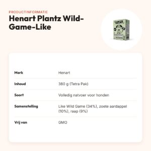 Henart Plantz hondenvoer Garden Goodness Wild-Game-Like Chunks 380 g – productinformatie