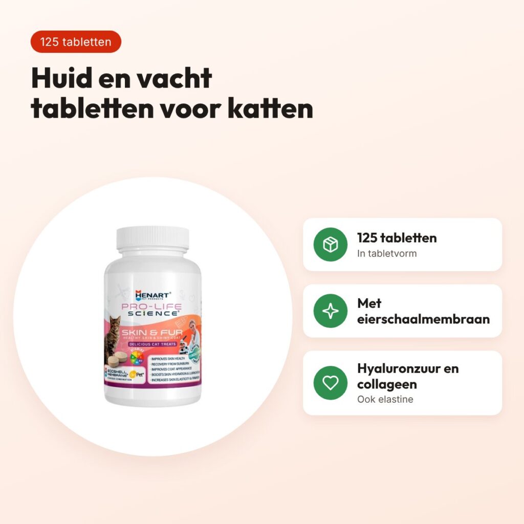 Henart Pro Life Science huid en vacht kat – 125 tabletten – voordelen