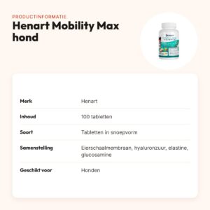 Henart Pro Life Science Mobility Max hond 100 tabletten – gewrichten – productinformatie