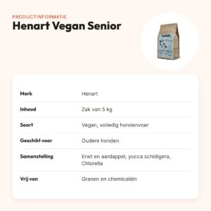 Henart Vegan hondenvoer Senior erwt en aardappel 5 kg – productinformatie