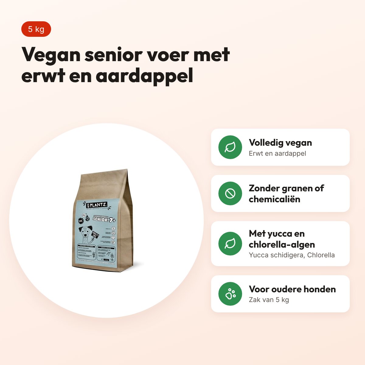Henart Vegan hondenvoer Senior erwt en aardappel 5 kg – voordelen