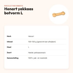 Henart yakkaas hondensnack botvorm L 100-130 g – harde snack – productinformatie