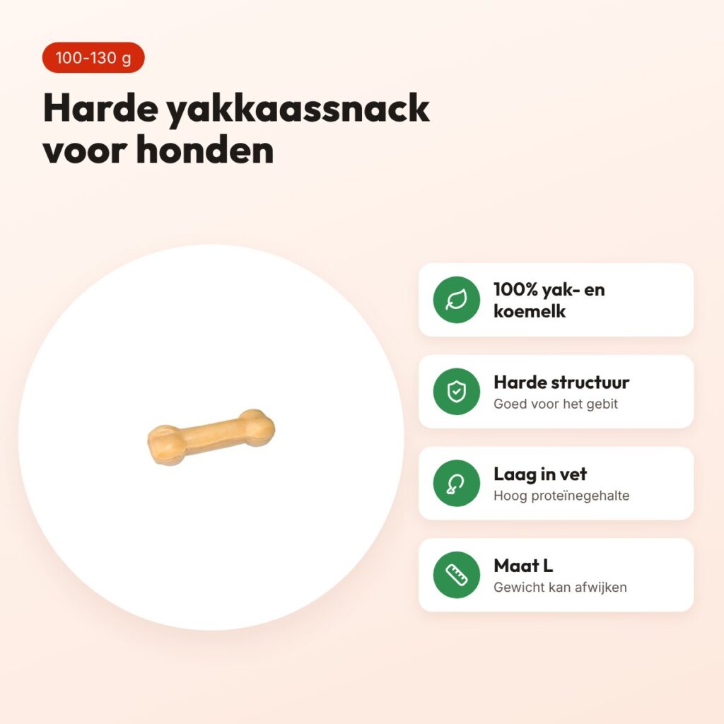Henart yakkaas hondensnack botvorm L 100-130 g – harde snack – voordelen