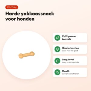 Henart yakkaas hondensnack botvorm L 100-130 g – harde snack – voordelen