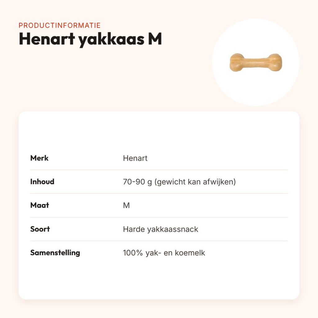 Henart yakkaas hondensnack botvorm M 70-90 g – harde snack – productinformatie