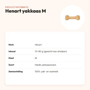 Henart yakkaas hondensnack botvorm M 70-90 g – harde snack – productinformatie