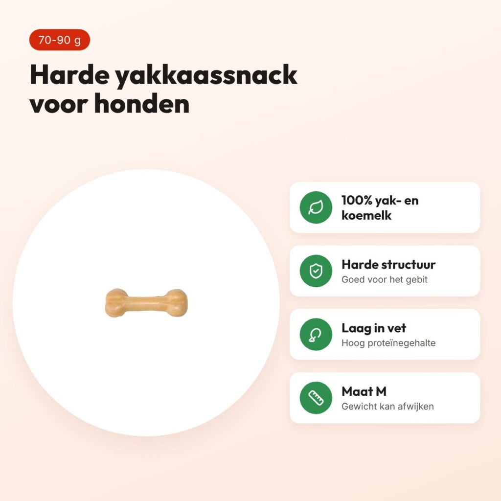 Henart yakkaas hondensnack botvorm M 70-90 g – harde snack – voordelen