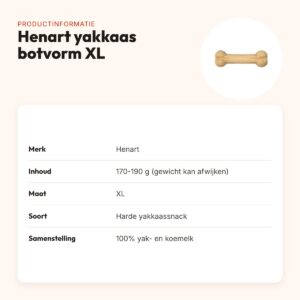 Henart yakkaas hondensnack botvorm XL 170-190 g – harde snack – productinformatie