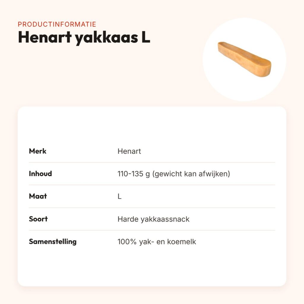 Henart yakkaas hondensnack L 110-135 g – harde snack – productinformatie