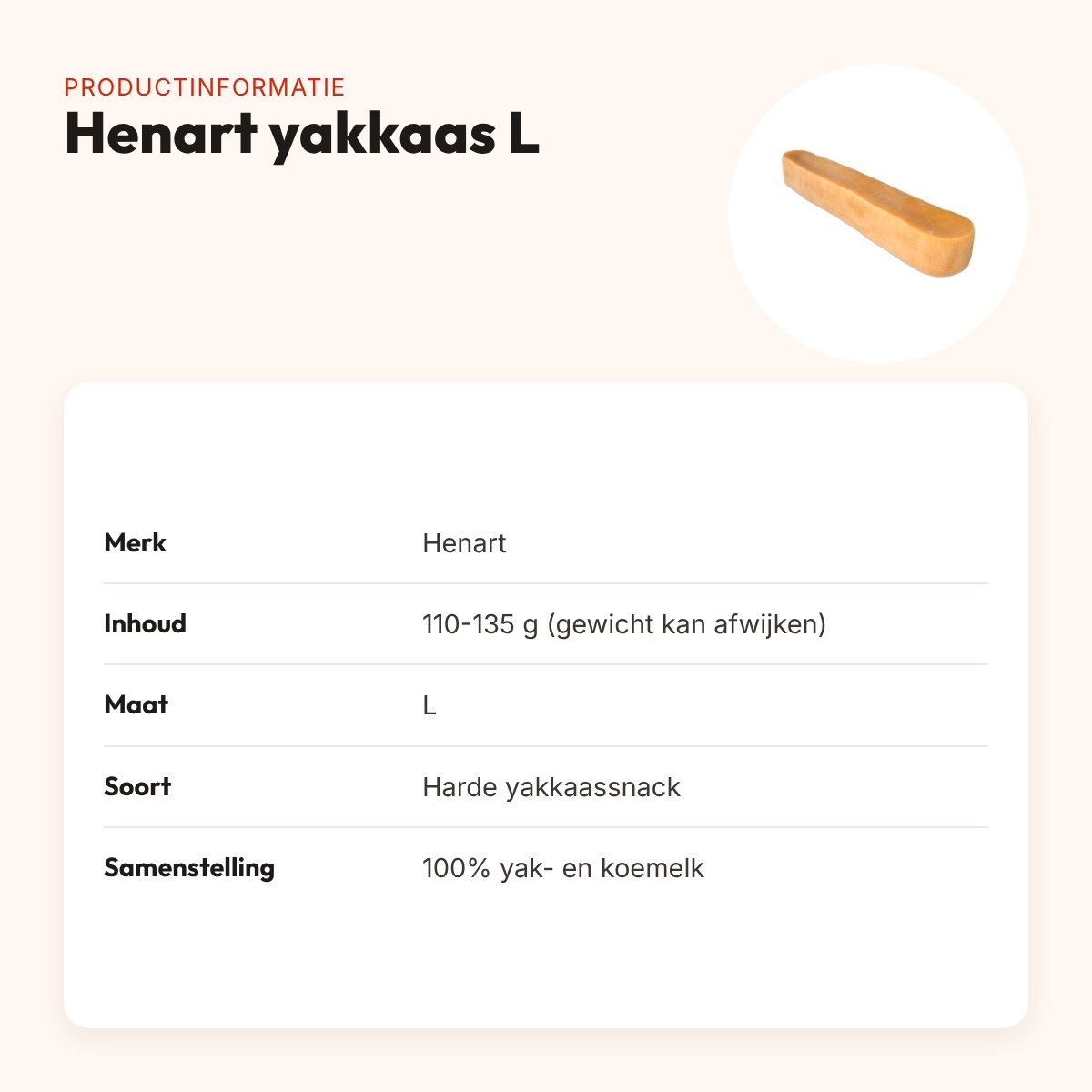 Henart yakkaas hondensnack L 110-135 g – harde snack – productinformatie