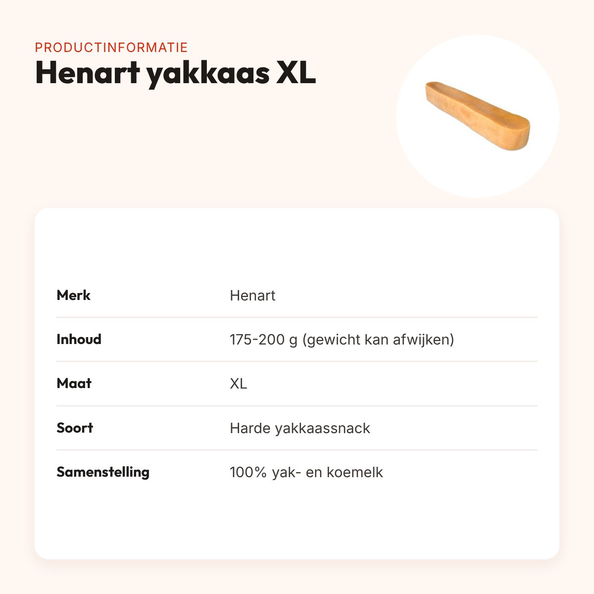 Henart yakkaas hondensnack XL 175-200 g – harde snack – productinformatie