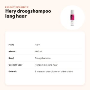 Hery droogshampoo lang haar 400 ml – op basis van talkpoeder – productinformatie