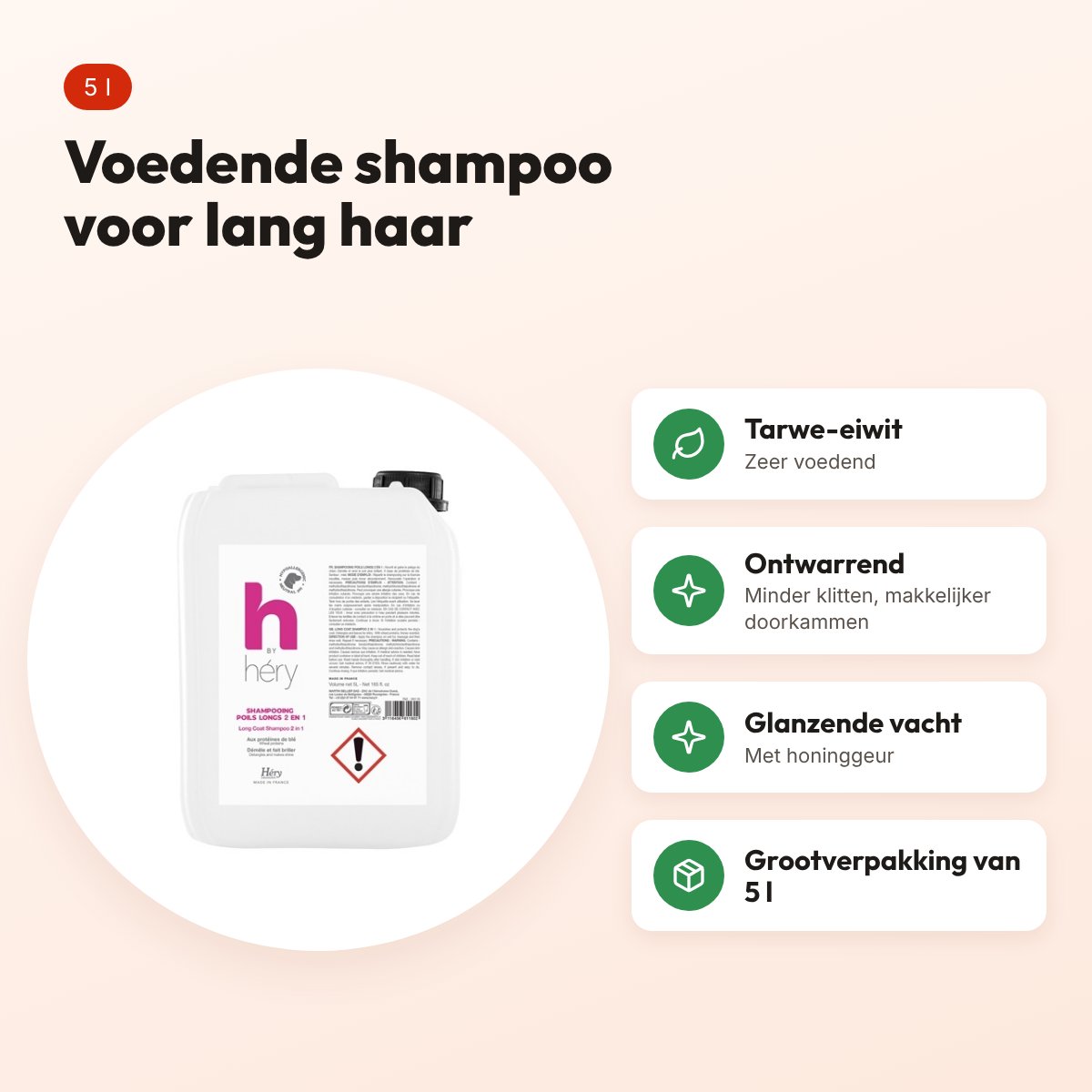 Hery hondenshampoo lang haar 5 l – voedend, met tarwe-eiwit – voordelen