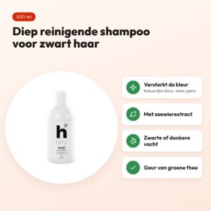 Hery hondenshampoo zwart haar 500 ml – diep reinigend – voordelen