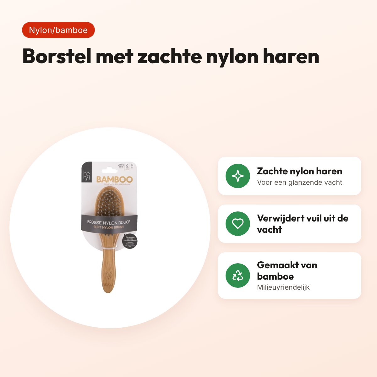 Hery Labo borstel nylon bamboe – zachte nylon haren – voordelen