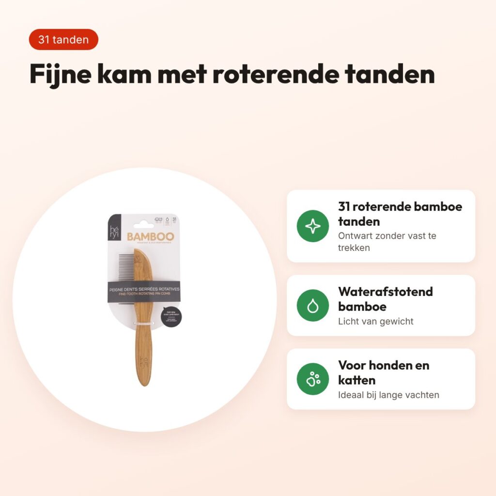 Hery Labo kam fijn met roterende tanden bamboe 31 tanden – voordelen