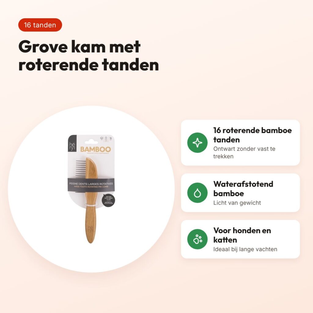 Hery Labo kam grof met roterende tanden bamboe 16 tanden – voordelen