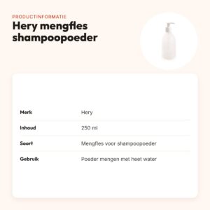 Hery mengfles voor shampoopoeder 250 ml – productinformatie