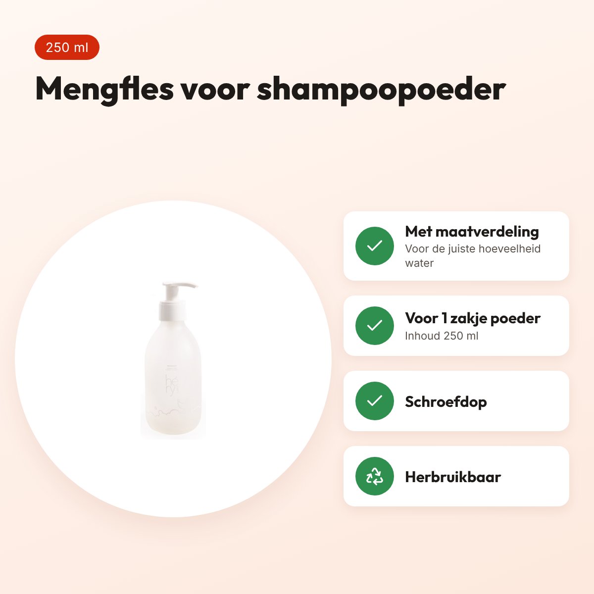 Hery mengfles voor shampoopoeder 250 ml – voordelen