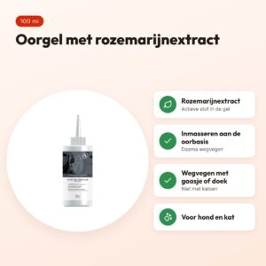 Hery oorverzorging voor hond en kat 100 ml – oorgel met rozemarijn – voordelen