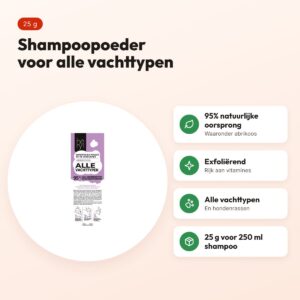 Hery shampoopoeder alle vachttypen abrikoos 25 g – voordelen