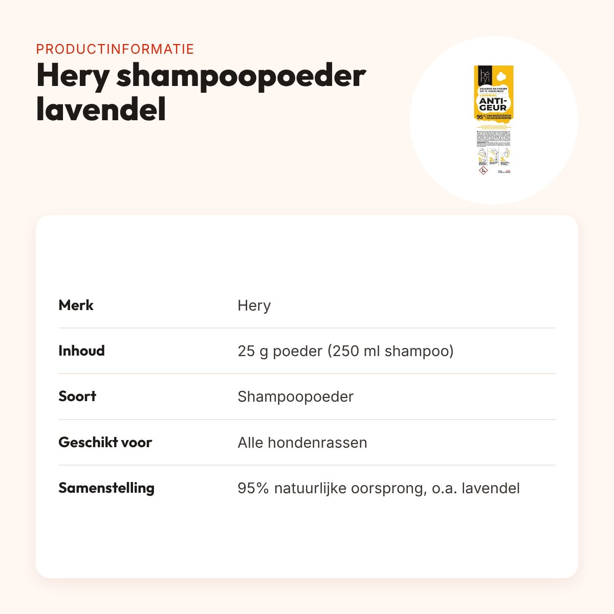 Hery shampoopoeder anti-geur lavendel 25 g – productinformatie
