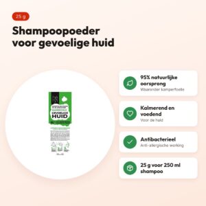 Hery shampoopoeder gevoelige huid kamperfoelie 25 g – voordelen