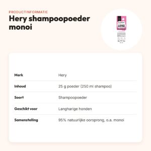 Hery shampoopoeder lang haar monoi 25 g – langharige vacht – productinformatie