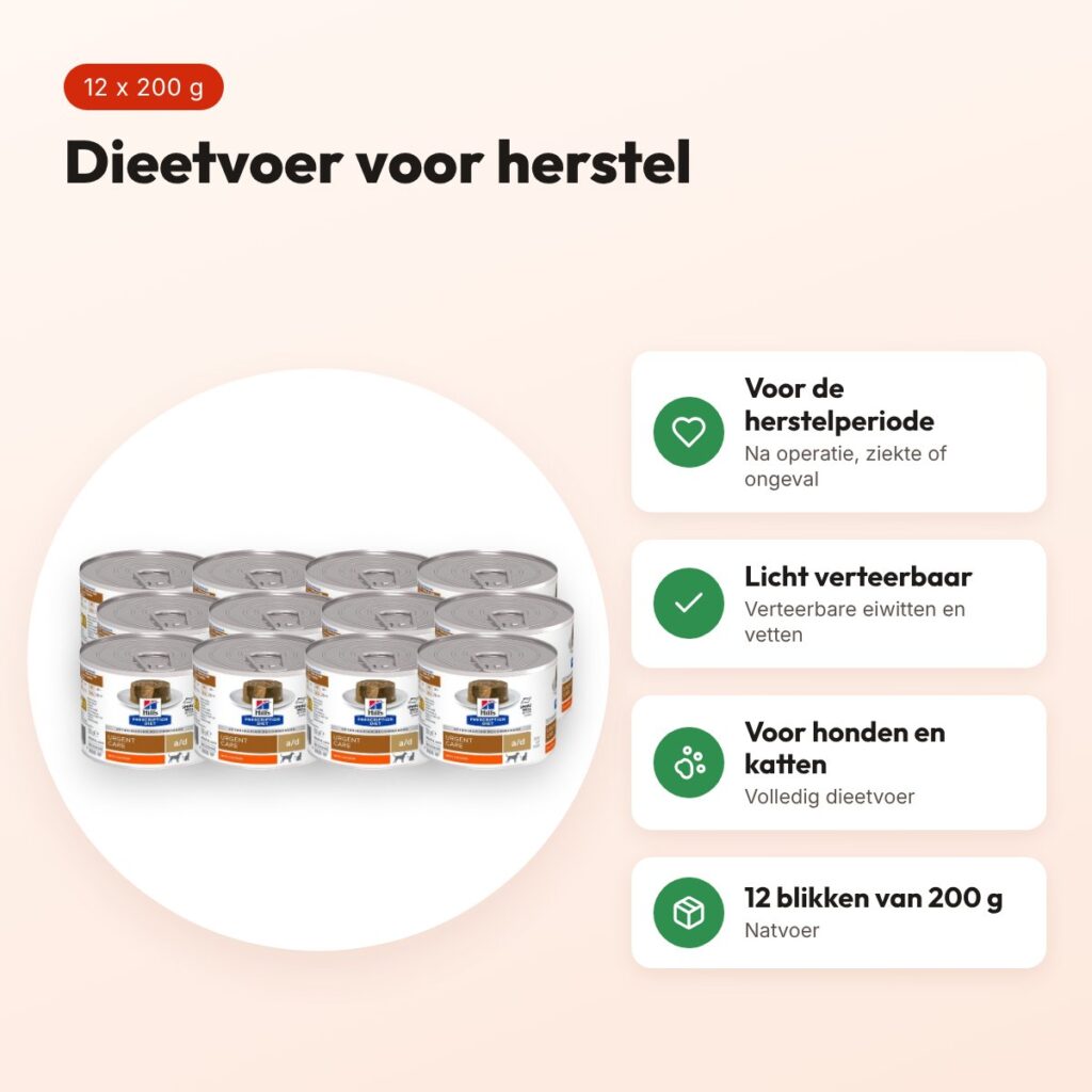 Hill's Prescription Diet a/d Urgent Care 12 x 200 g – voor honden en katten – voordelen