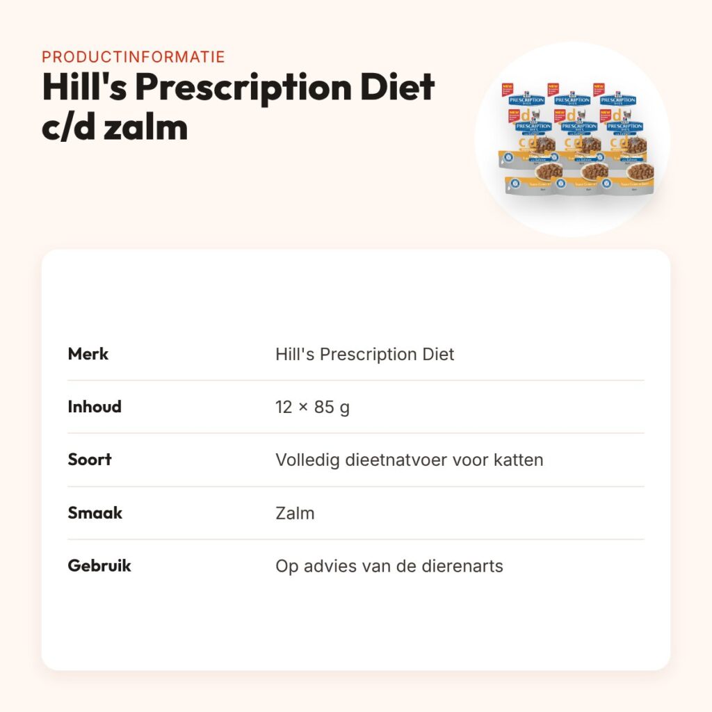 Hill's Prescription Diet c/d Multicare Feline zalm 12 x 85 g – productinformatie