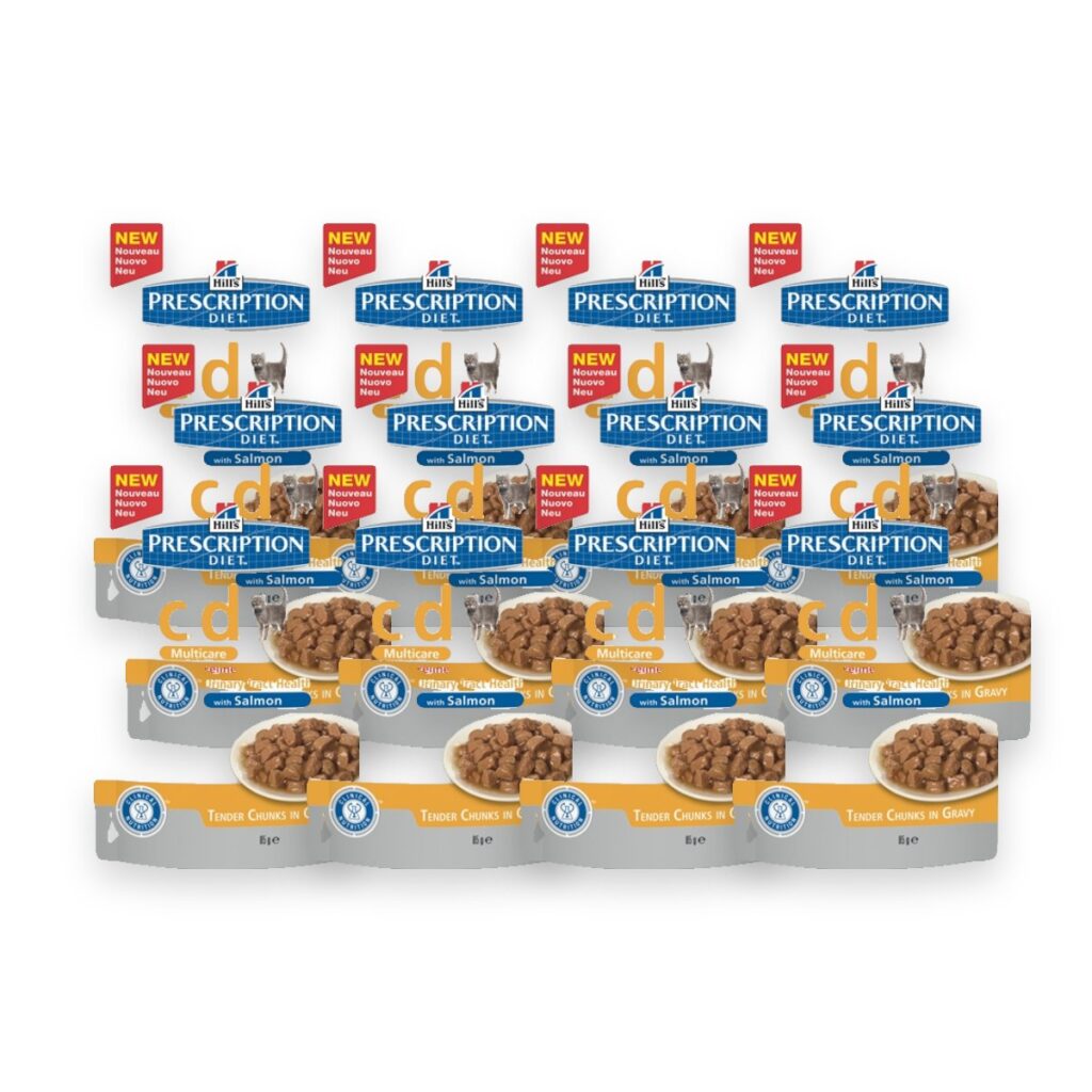 Hill's Prescription Diet c/d Multicare Feline zalm 12 x 85 g – verpakking