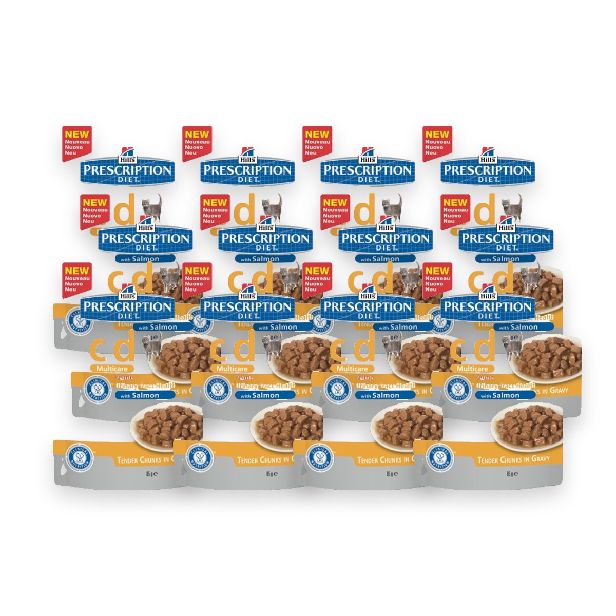 Hill's Prescription Diet c/d Multicare Feline zalm 12 x 85 g – verpakking