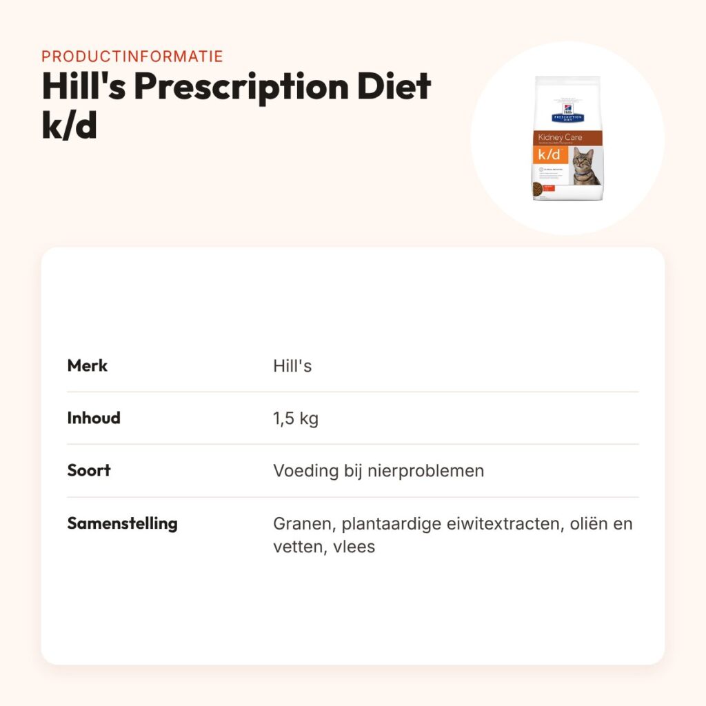 Hill's Prescription Diet kattenvoer Feline k/d 1,5 kg – nierdieet – productinformatie