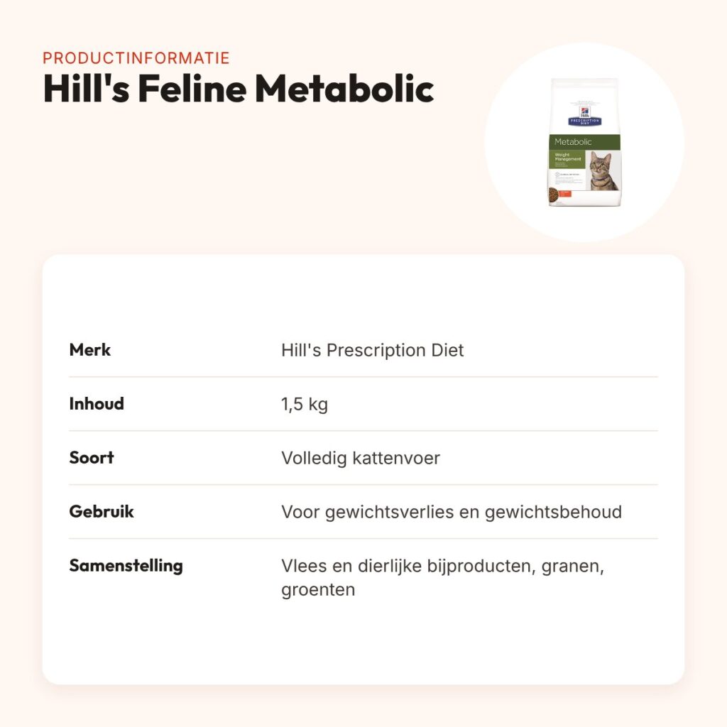 Hill's Prescription Diet kattenvoer Feline Metabolic 1,5 kg – productinformatie