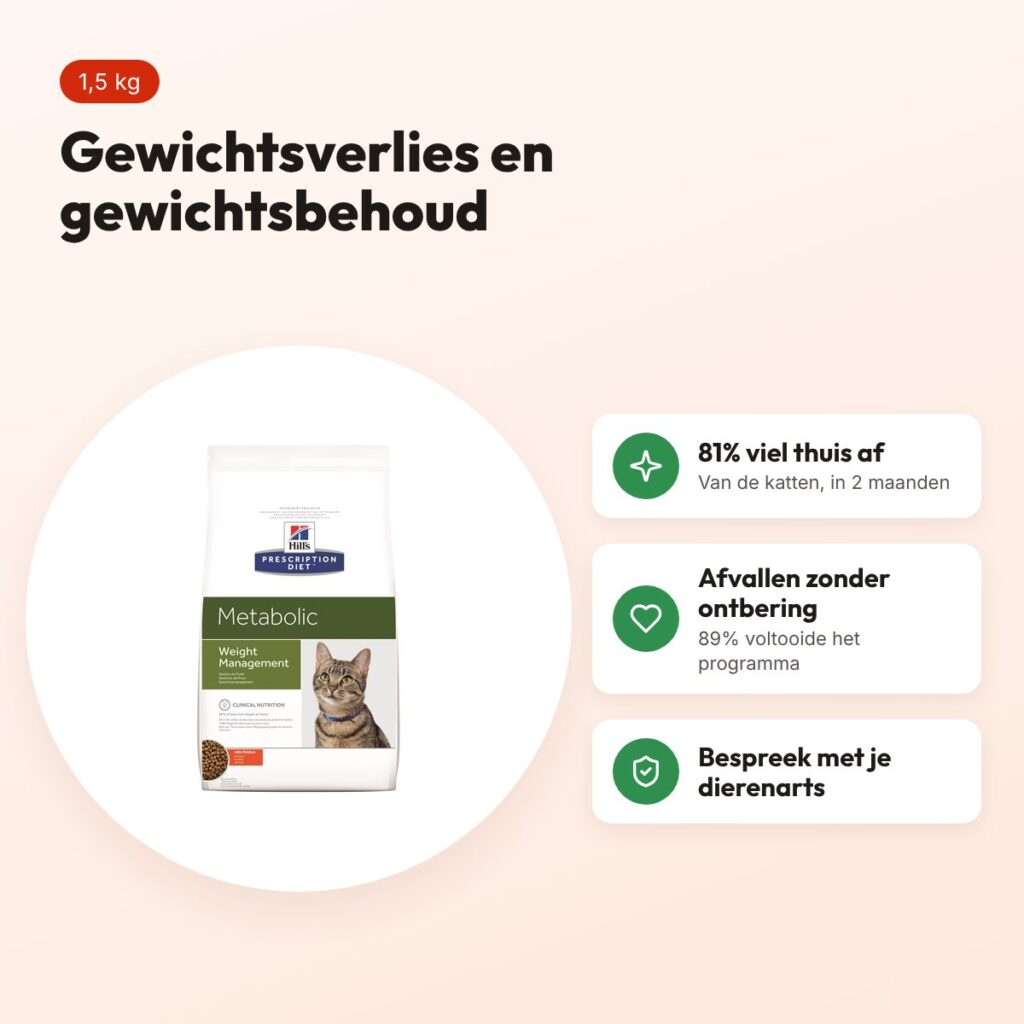 Hill's Prescription Diet kattenvoer Feline Metabolic 1,5 kg – voordelen