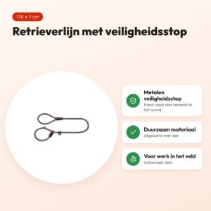 Hunter retrieverlijn Freestyle met stop grijs 170 x 1 cm – voordelen