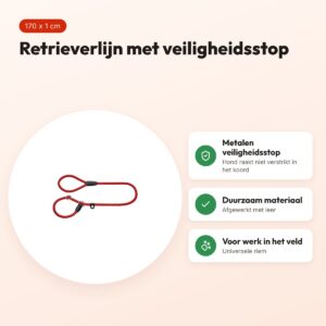 Hunter retrieverlijn Freestyle met stop rood 170 x 1 cm – voordelen