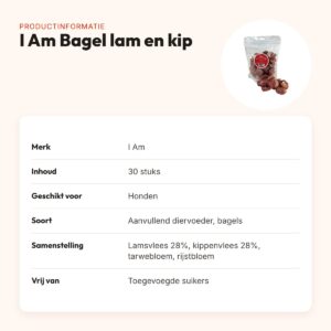 I Am Bagel lam en kip hondensnacks 30 stuks – 56% vlees – productinformatie