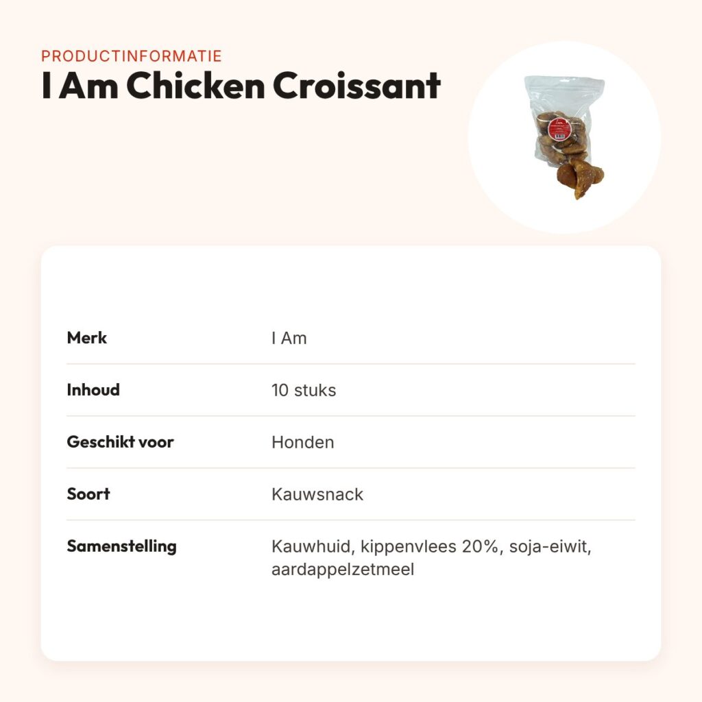I Am Chicken Croissant kauwsnack 10 stuks – kauwhuid met 20% kip – productinformatie