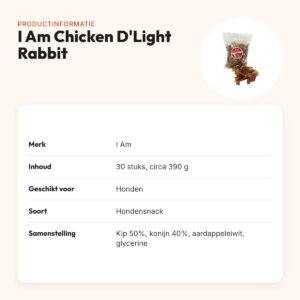 I Am Chicken D'Light Rabbit hondensnack 30 stuks – kip en konijn – productinformatie