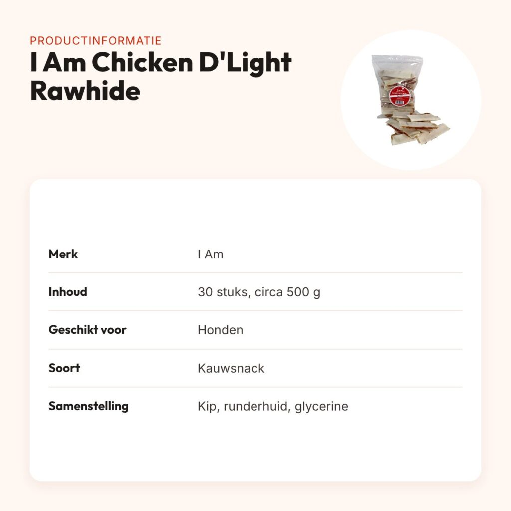 I Am Chicken D'Light Rawhide hondensnack 30 stuks – kip en runderhuid – productinformatie
