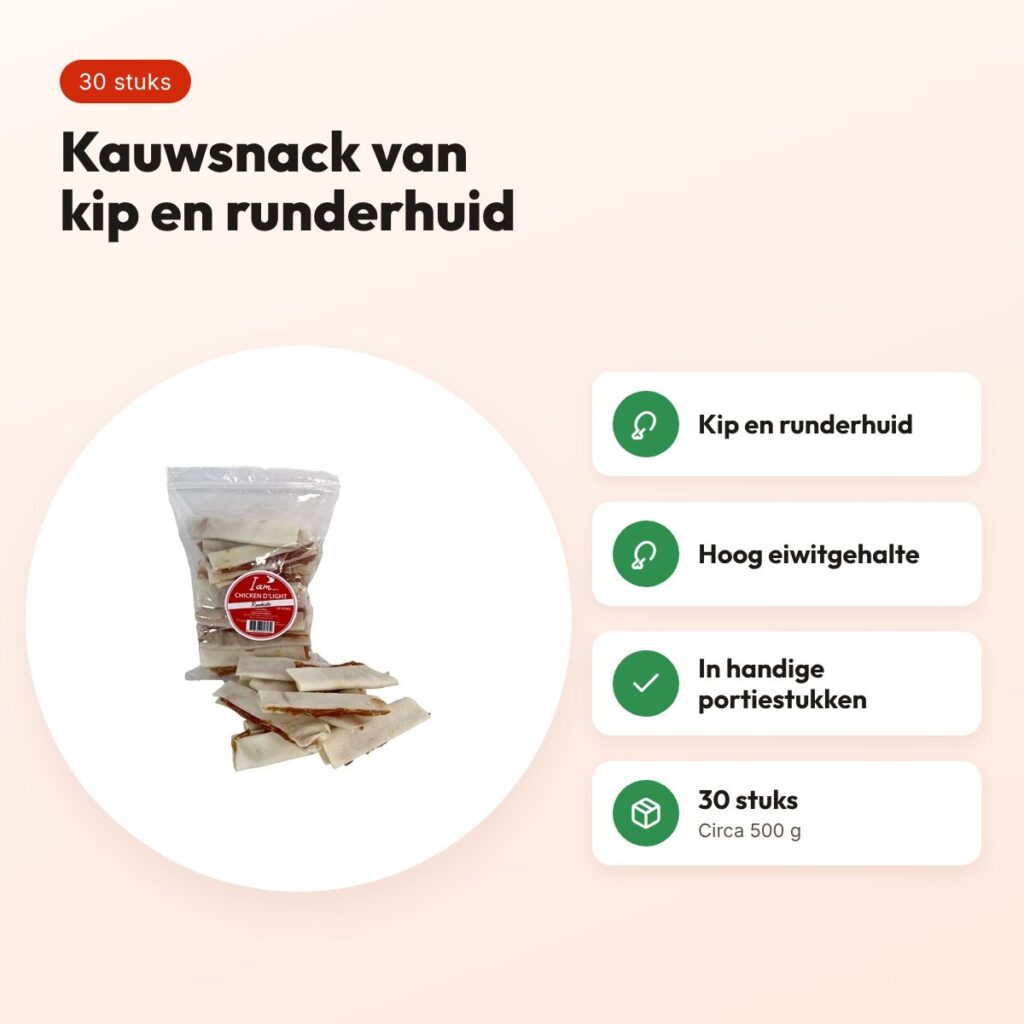 I Am Chicken D'Light Rawhide hondensnack 30 stuks – kip en runderhuid – voordelen