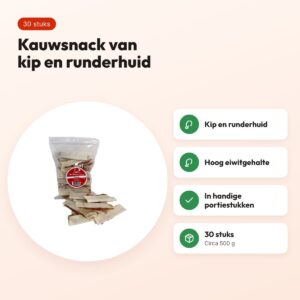 I Am Chicken D'Light Rawhide hondensnack 30 stuks – kip en runderhuid – voordelen
